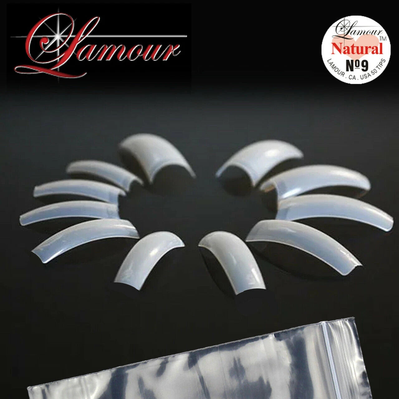 Lamour Nail Tips Natural 50 pc/Bag