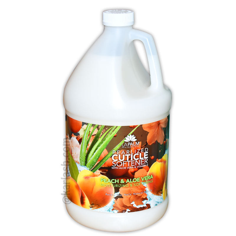 LA PALM Pearlized Cuticle Softener Peach & Aloe Vera 1 Gallon