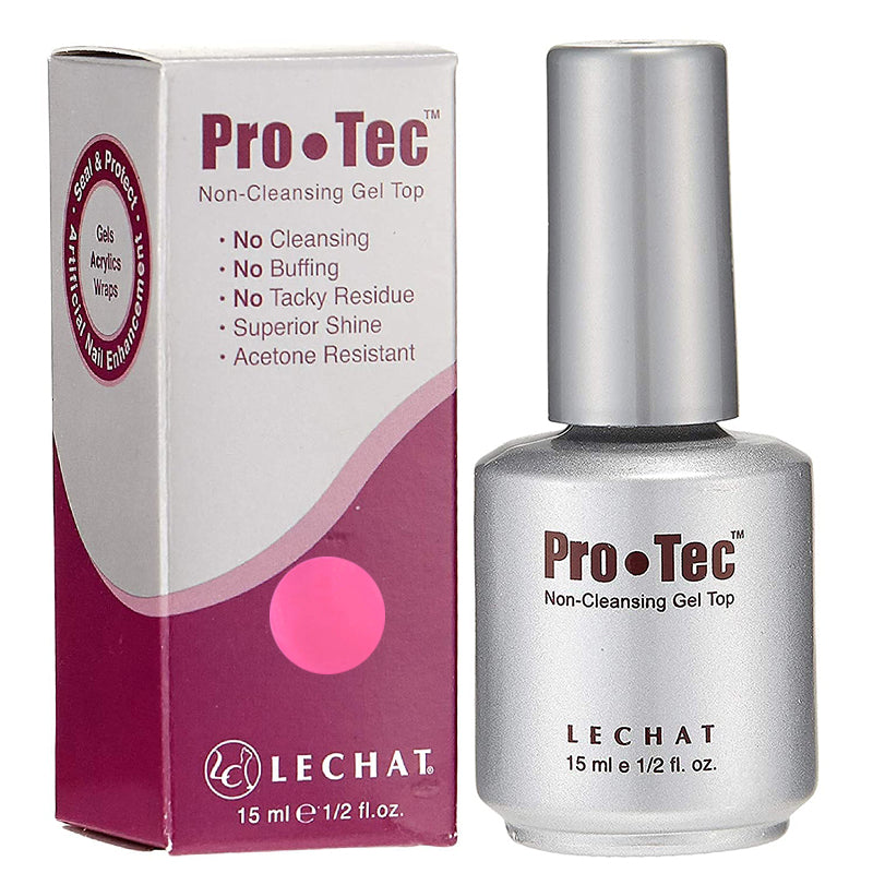 LeChat Pro-Tec Non-Cleansing Gel Top - Crystal Pink .5oz