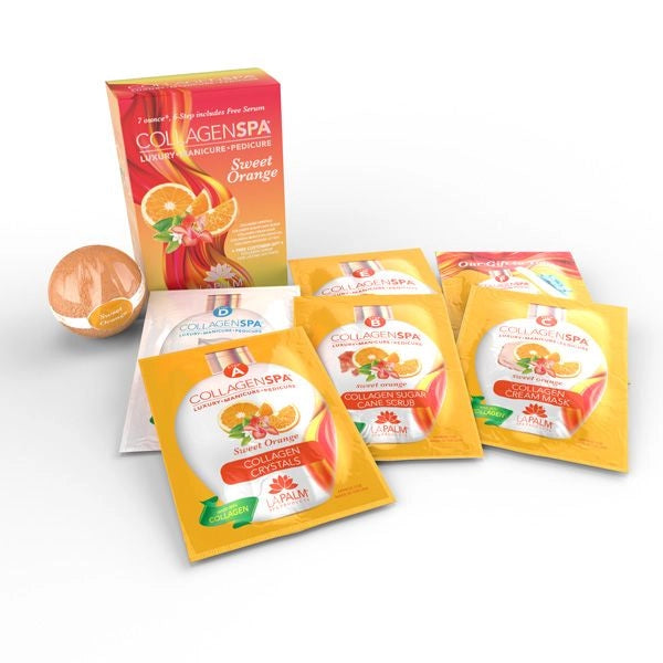 La Palm Collagen Spa Luxury Manicure & Pedicure 6 Step Kit - Sweet Orange