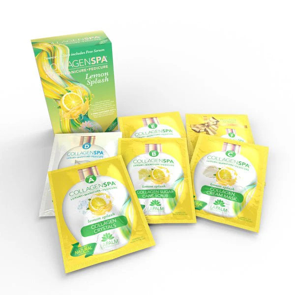 La Palm Collagen Spa Luxury Manicure & Pedicure 6 Step Kit - Lemon Splash