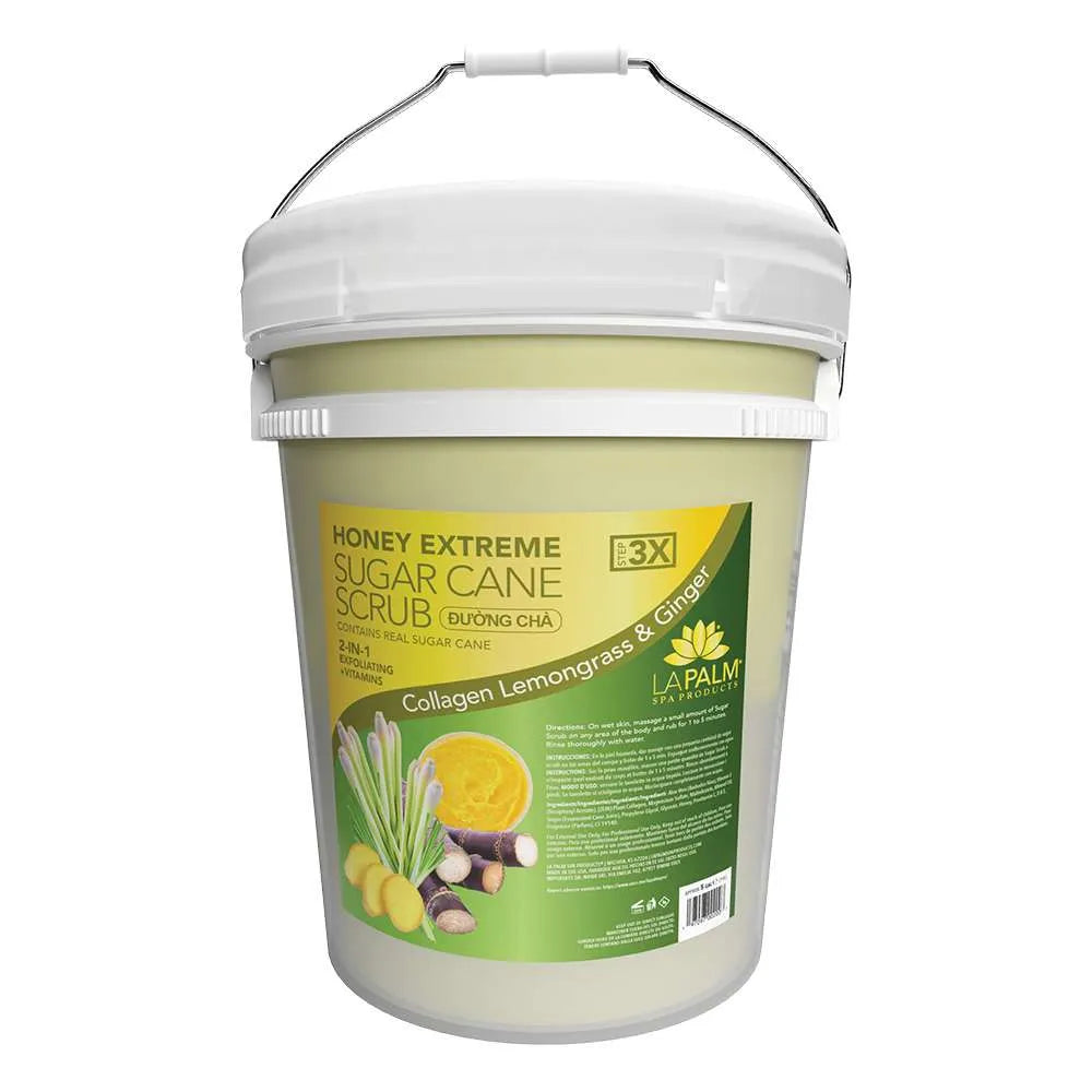 La Palm Honey Extreme Sugar Cane Scrub Lemongrass & Ginger Bucket (5 gallon size)