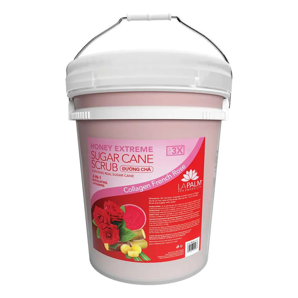 La Palm Honey Extreme Sugar Cane Scrub French Rose Bucket (5 gallon size)