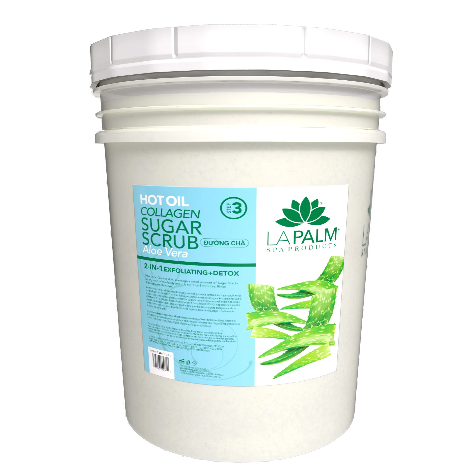La Palm Hot Oil Sugar Scrub Aloe Vera Bucket (5 gallon size)