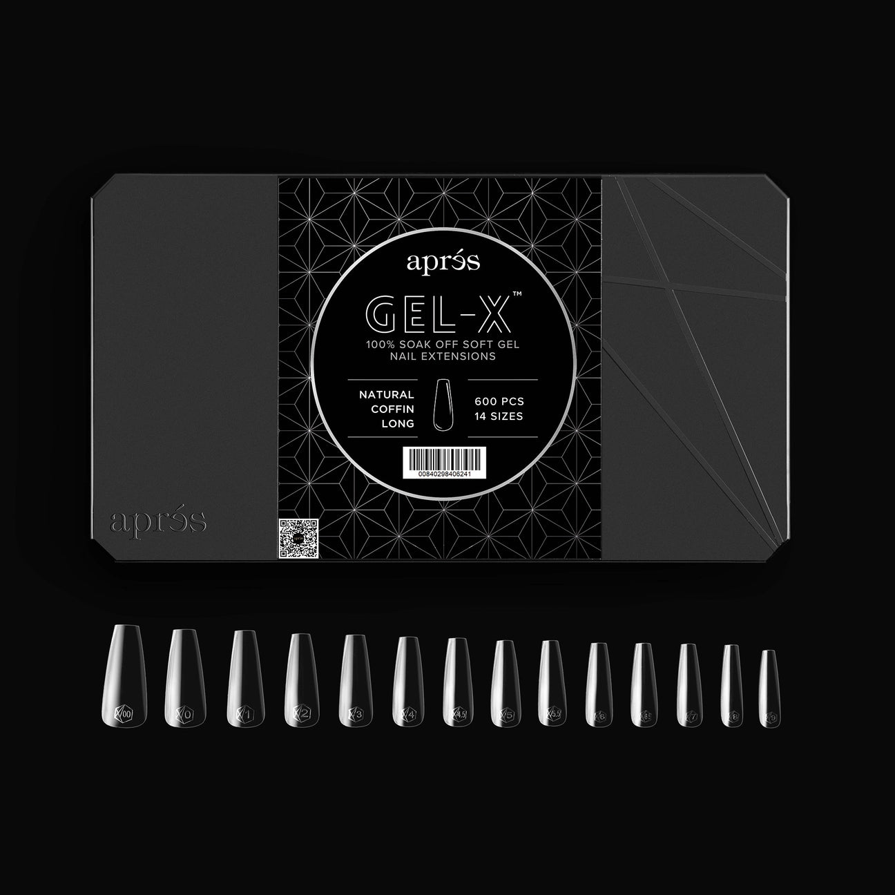 Aprés Gel-X Natural Soft Gel Tips 600pcs - Coffin Long