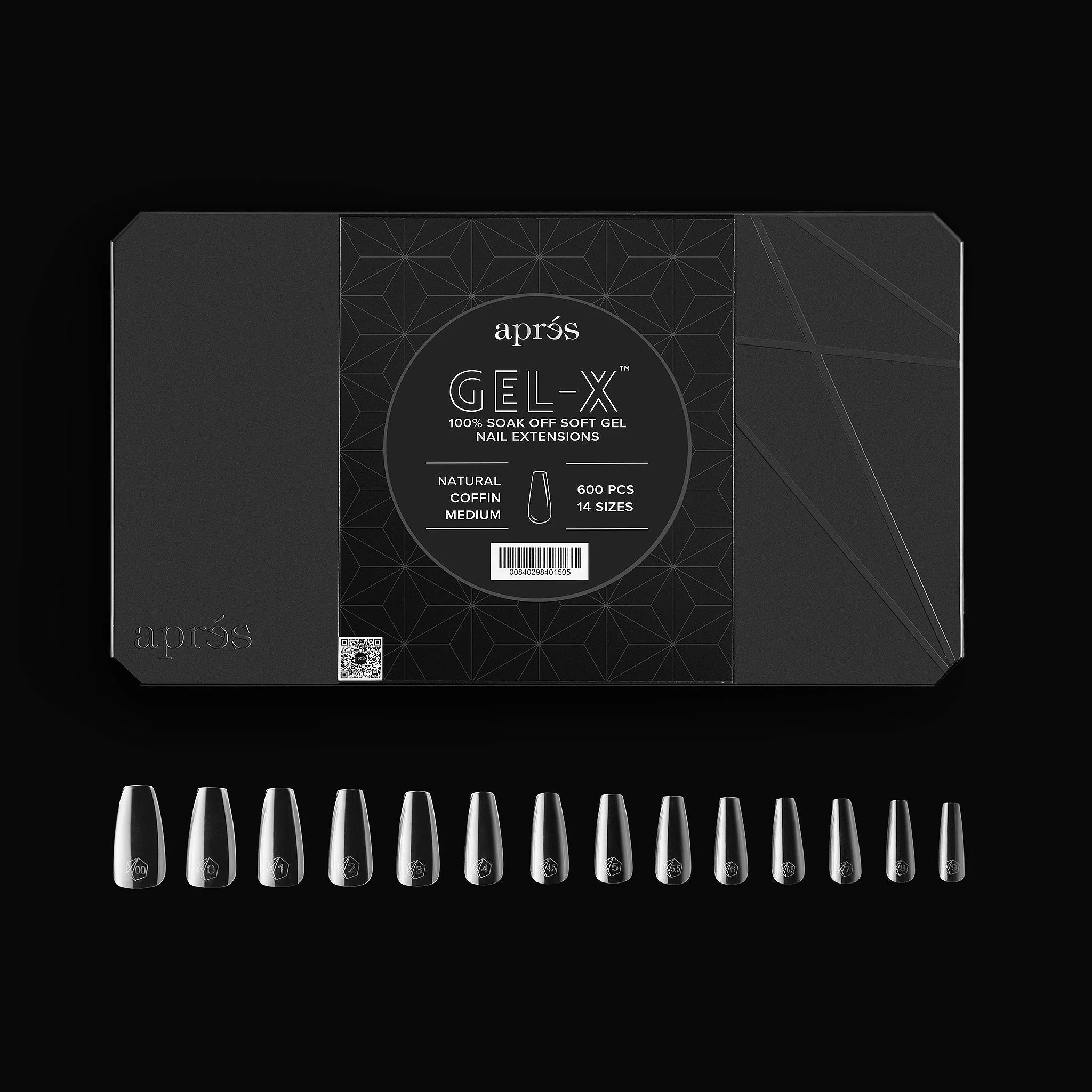 Aprés Gel-X Natural Soft Gel Tips 600pcs - Coffin Medium