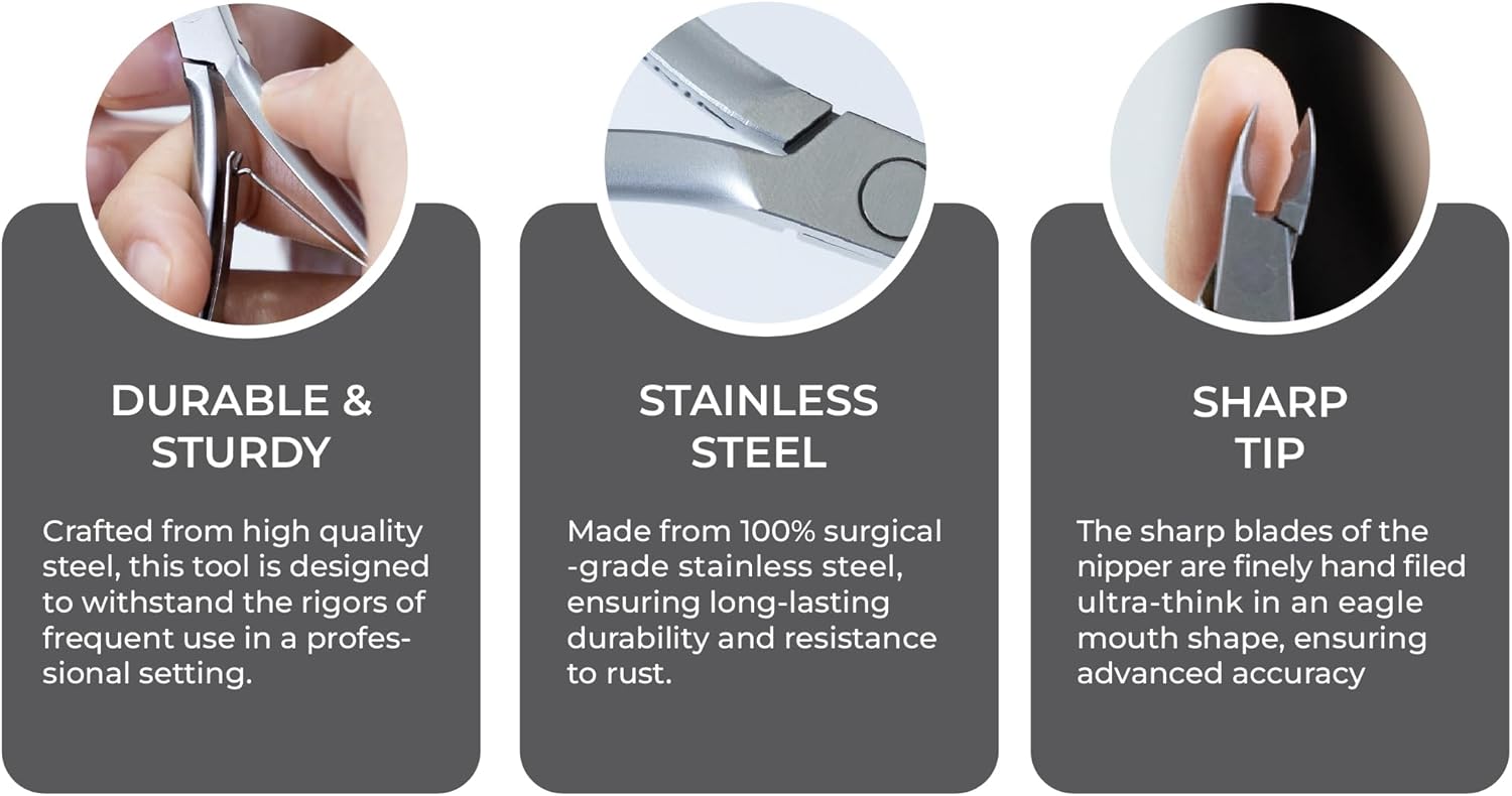 thumbnail image 2 of Nghia Stainless Steel Cuticle Nipper – D03 Jaw 16, Grey Plated, Made In Vietnam 2 of 5