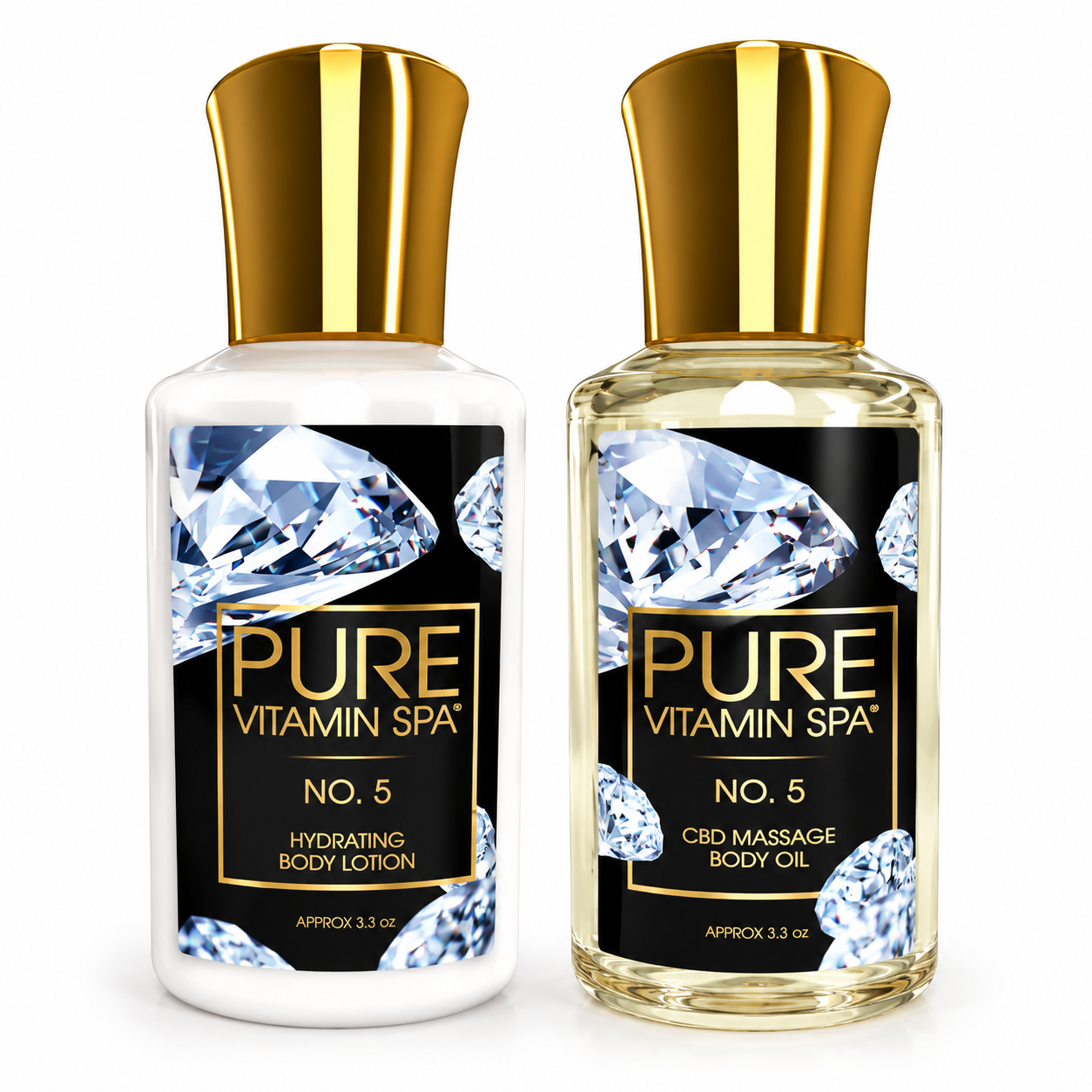 Pure Vitamin Spa Gift Set Massage Oil & Lotion 3.3 oz - No. 5