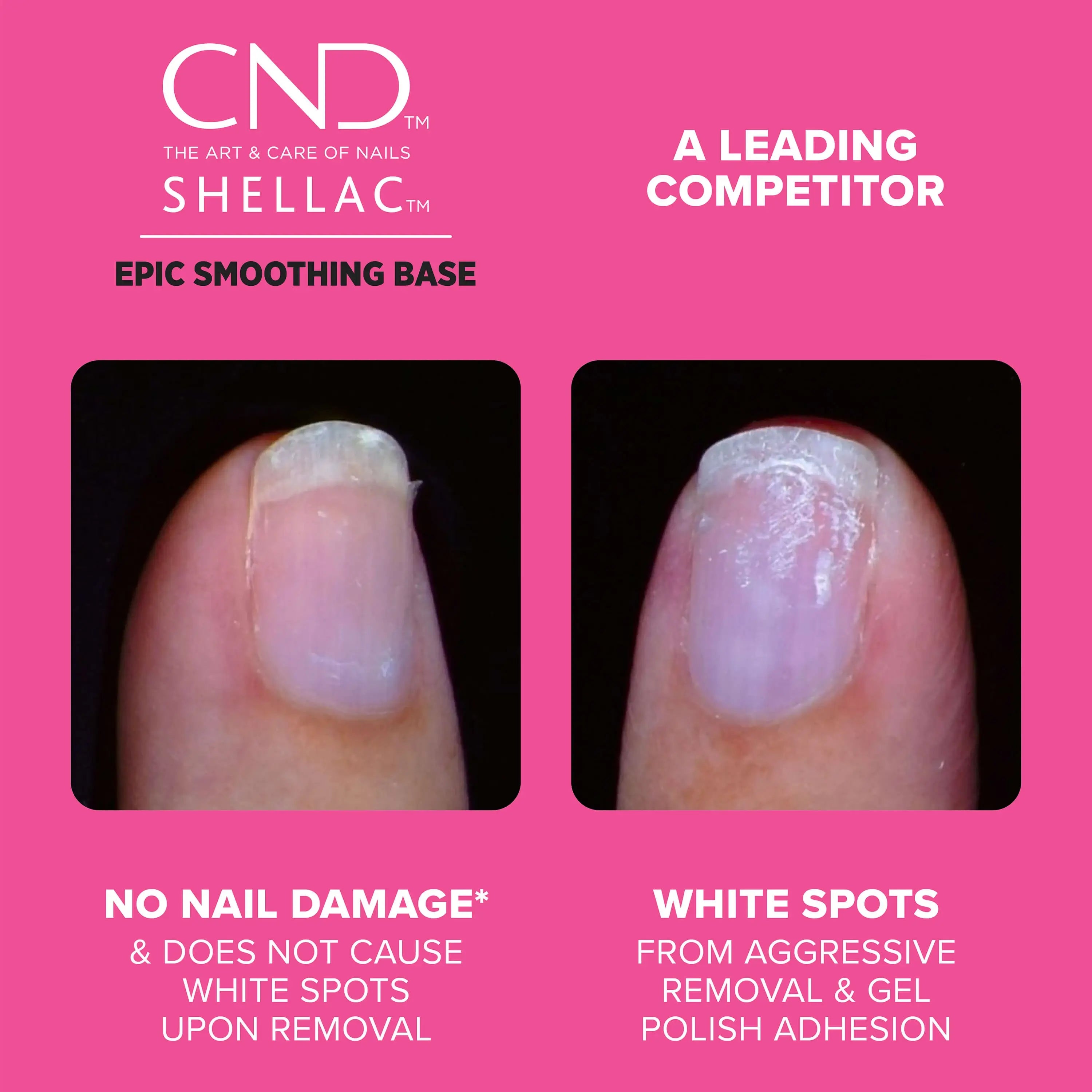 CND Shellac Epic Smoothing Base - Comparison