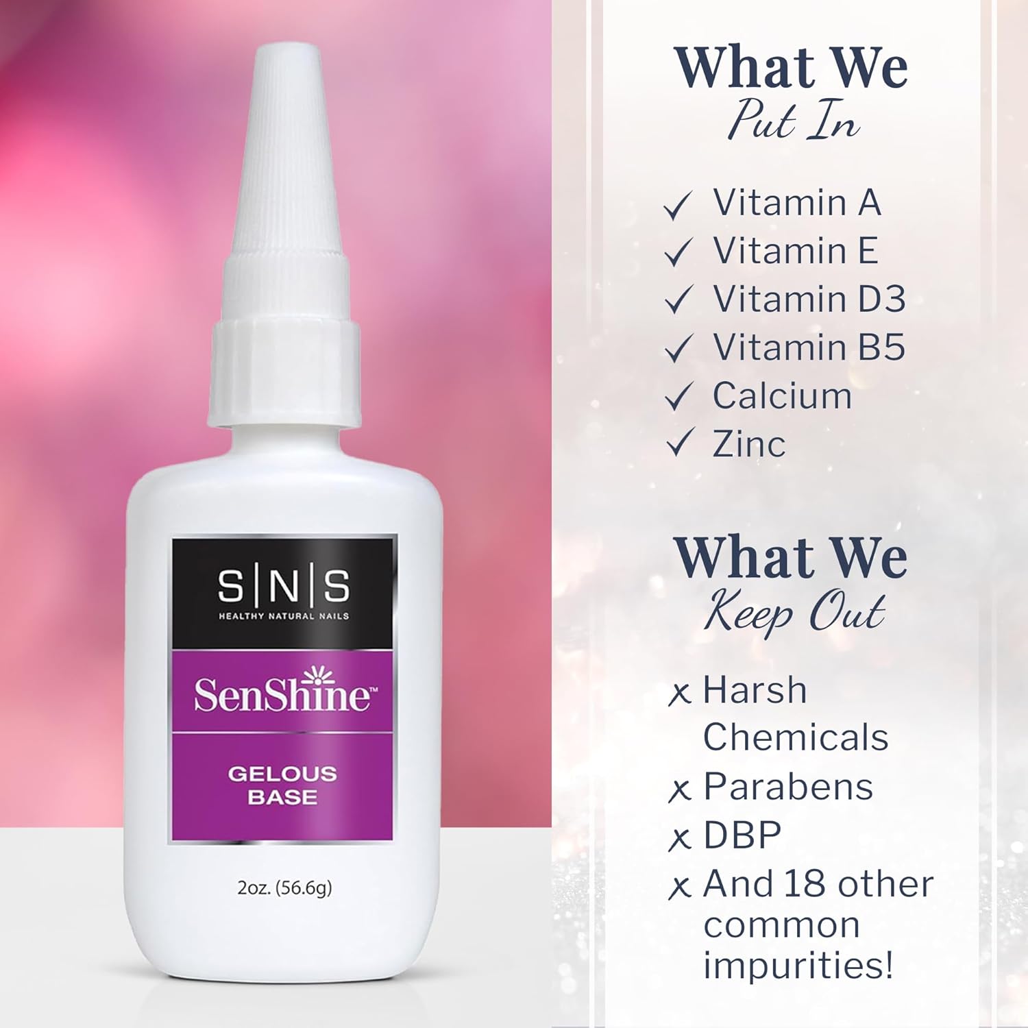 SNS Gelous Base Nail Polish for Nail Dip Powder 2 oz REFILL