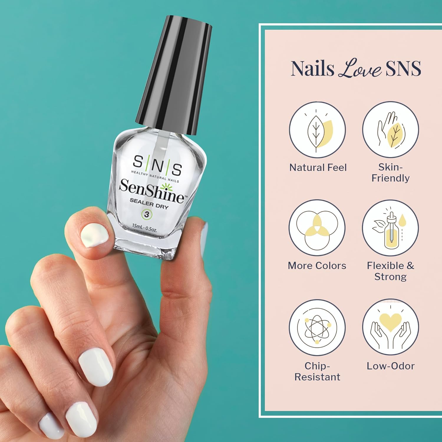 SNS Sealer Dry Nail Polish for Nail Dip Powder 2 oz REFILL