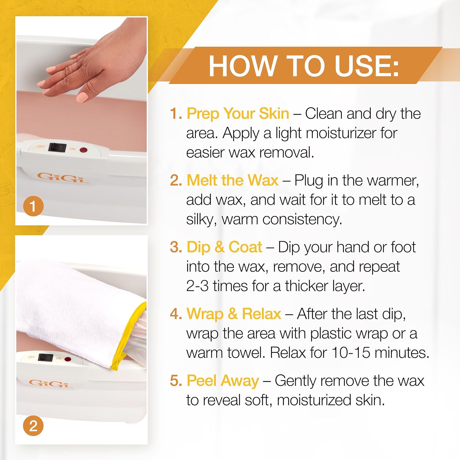 GiGi Digital Paraffin Bath with GiGi Peach Paraffin Wax, 6 lbs.
