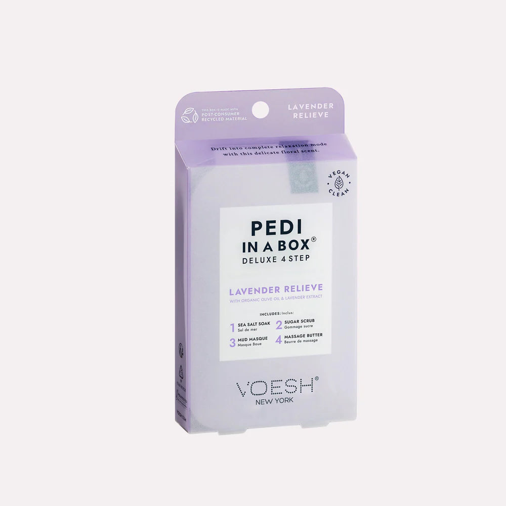 VOESH Pedi In A Box Deluxe 4 Step Pedicure Kit Lavender Relieve