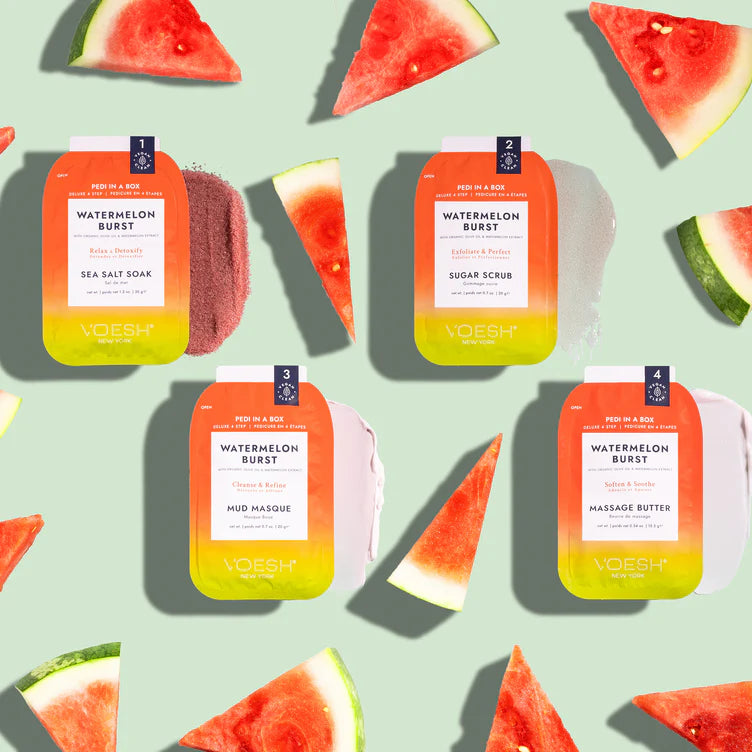 Voesh Pedi In A Box 4 In 1 Deluxe Pedicure WATERMELON BURST
