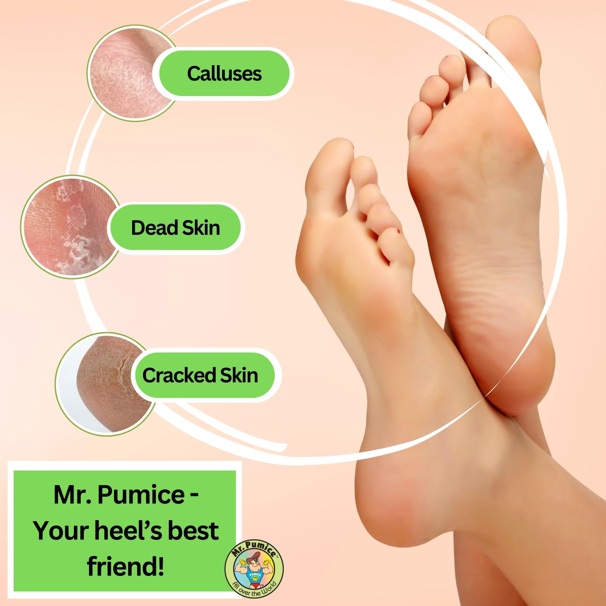 Mr. Pumice PUMI Bar Callus Remover Stone & Foot/Heel Scrubber - Medium Grit (Assorted Colors)