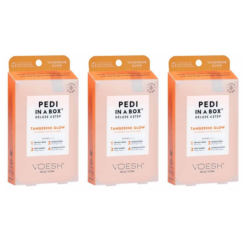Voesh Pedi In A Box 4 In 1 Deluxe Pedicure Tangerine Glow