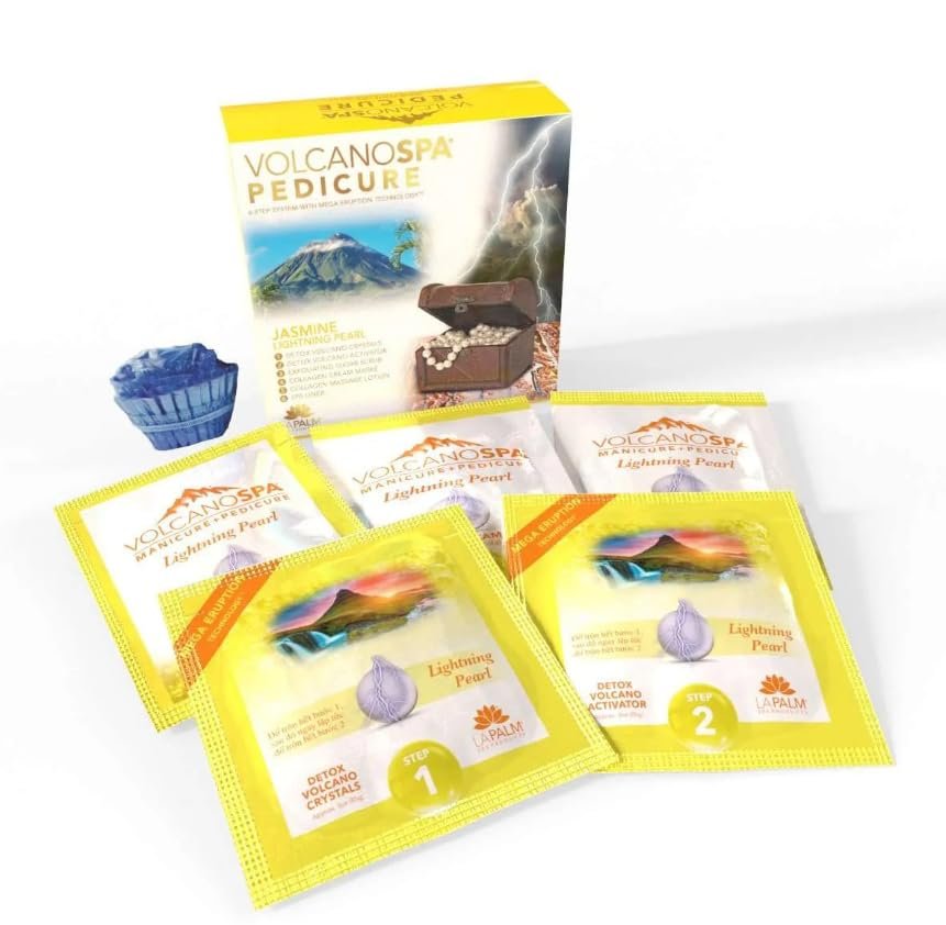 La Palm Volcano Spa Pedicure 6 Step Kit - Jasmine Lightning Pearl