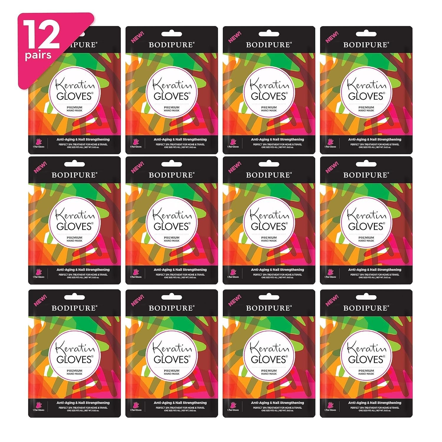 Bodipure Premium Keratin Hand Mask Gloves Nail-Strengthening & Cuticle Softening