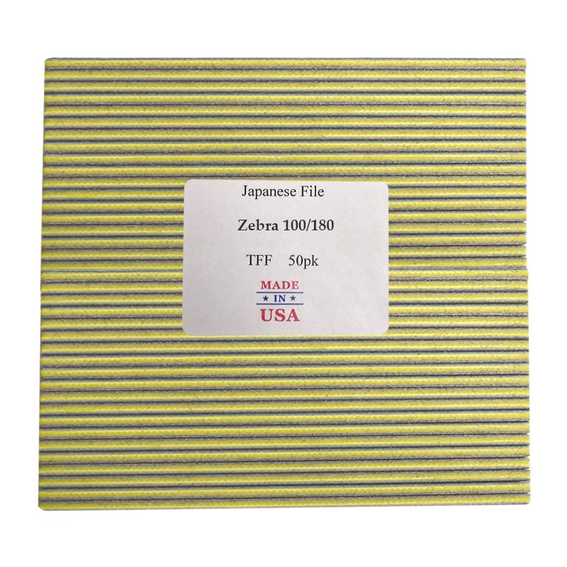 Best File JUMBO Double Sided Zebra Nail File 100/180 Grit