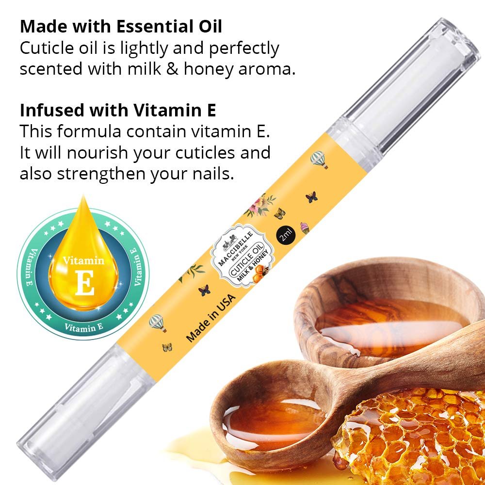 Maccibelle 2 PCS Pure Cuticle & Nail Oil Pen 2ml Heals Dry Cracked Cuticles.