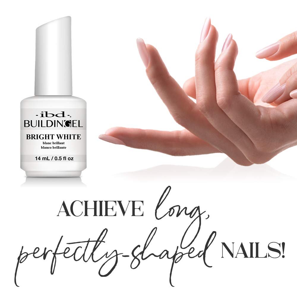 IBD Building Gel Hard Gel Nail Extension Bright White 0.5 oz