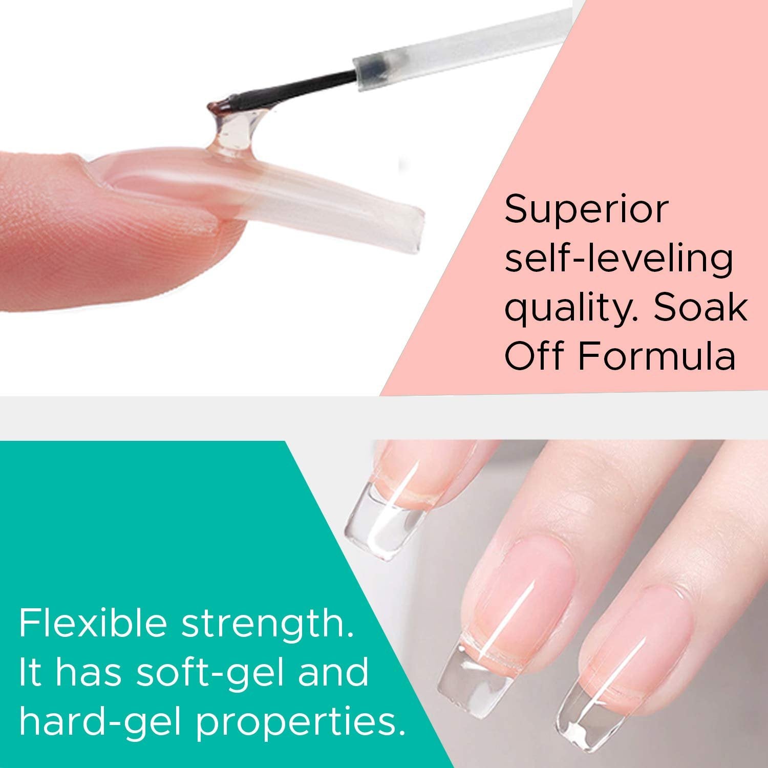 BUY 1 GET 1 FREE Karlash Brush On Builder Gel Polish Soak Off Crystal Clear 0.5 oz