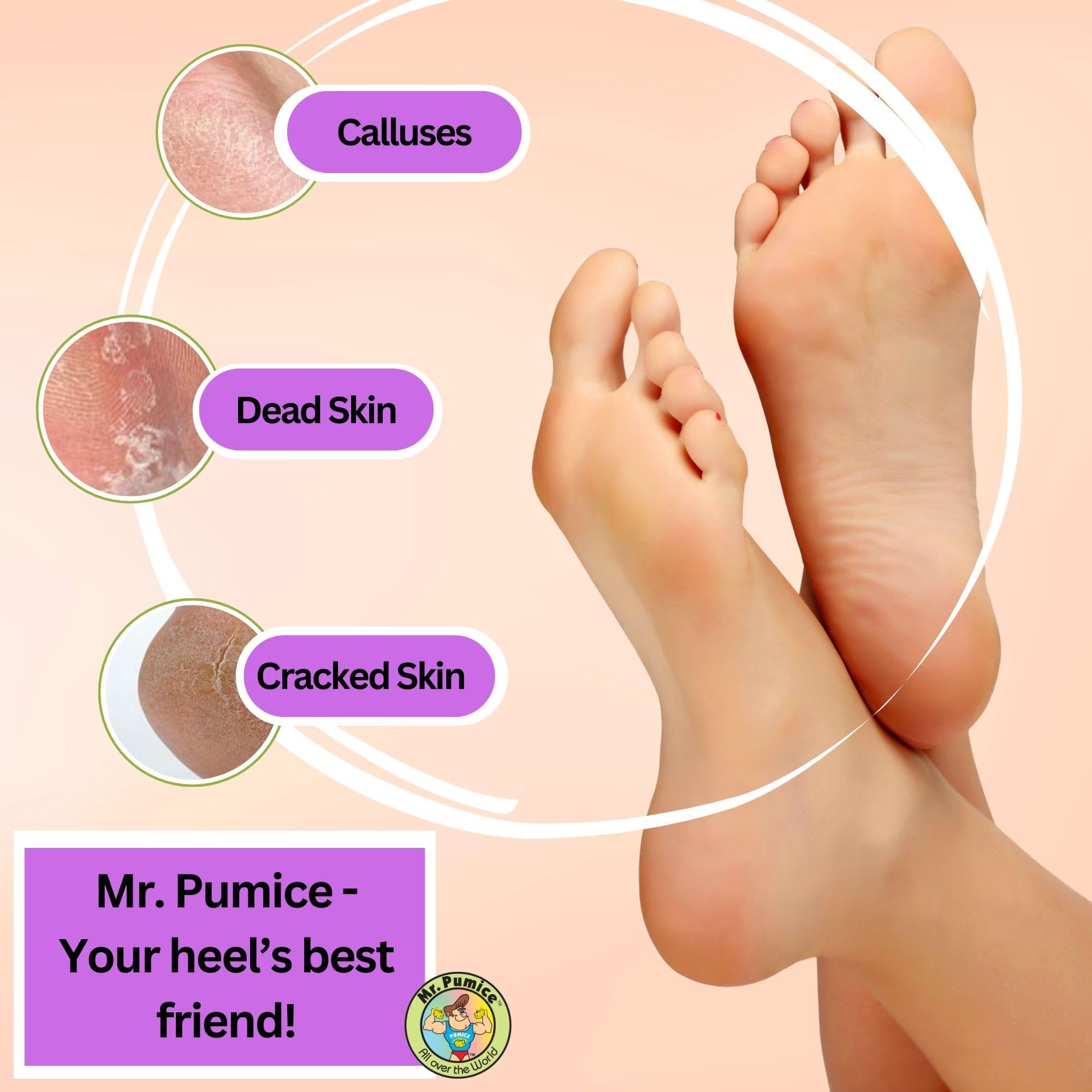 Mr. Pumice Purple PUMI Bar Callus Remover Stone & Foot/Heel Scrubber - Coarse Grit
