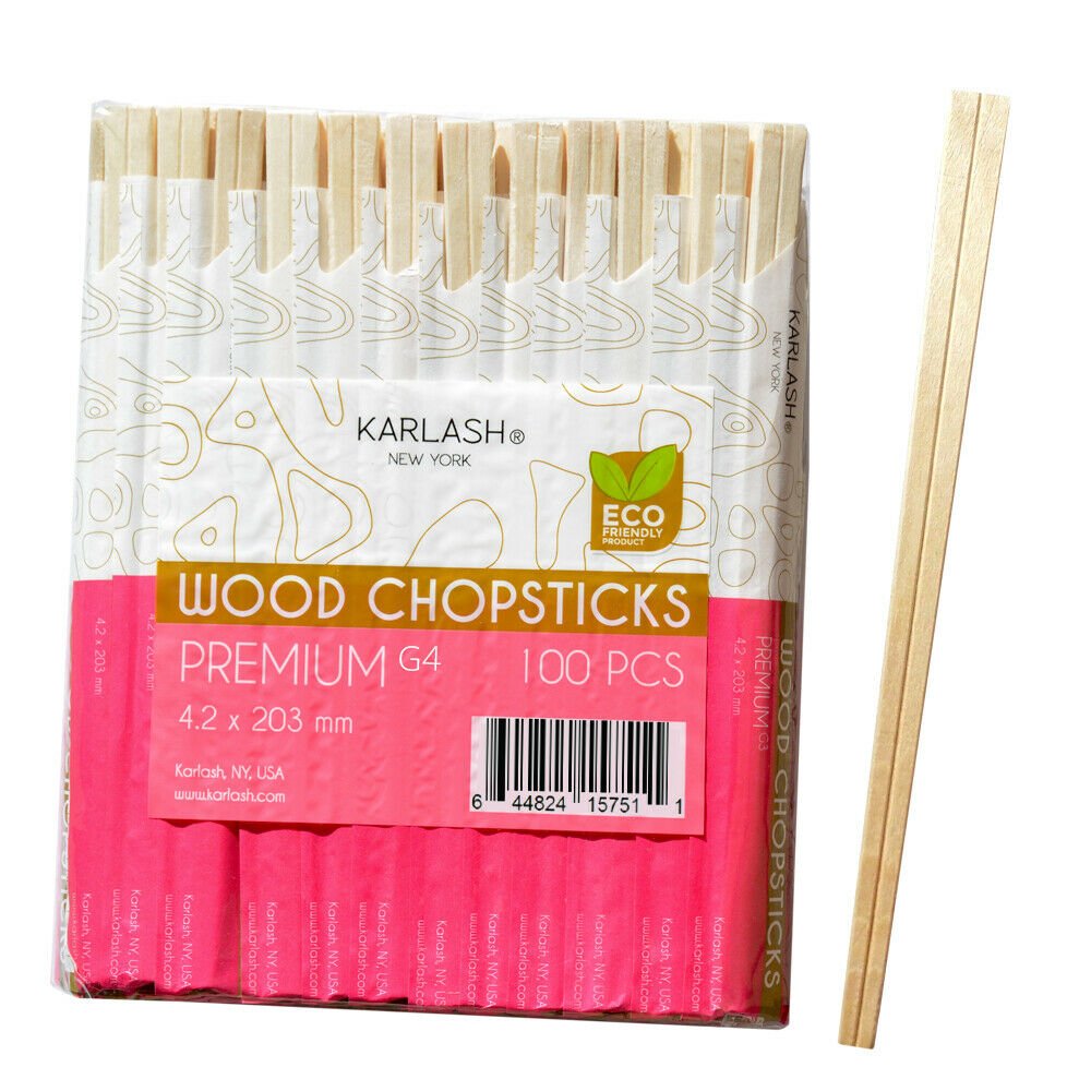 Karlash Wood Chopstick Premiun Quality (G4) 100 pcs   4.2 x 203 MM Eco Friendly