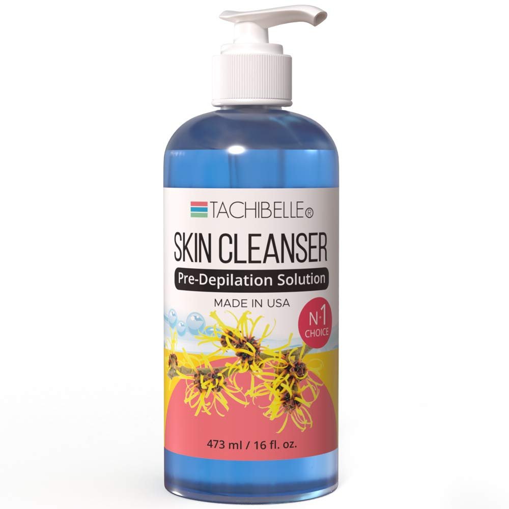 Tachibelle Skin Cleanser Pre-Depilation Solution Formulated with Hazel for its nourishing, healing and soothing properties Made in USA 16 oz
