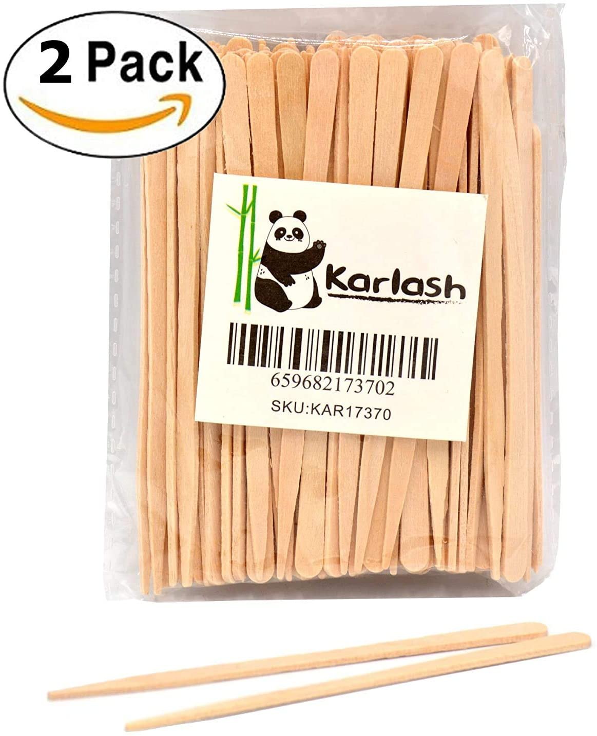 Karlash Small Wax Sticks Wood Spatulas Applicator Craft Sticks for Hair Eyebrow Removal (Pack of 200)