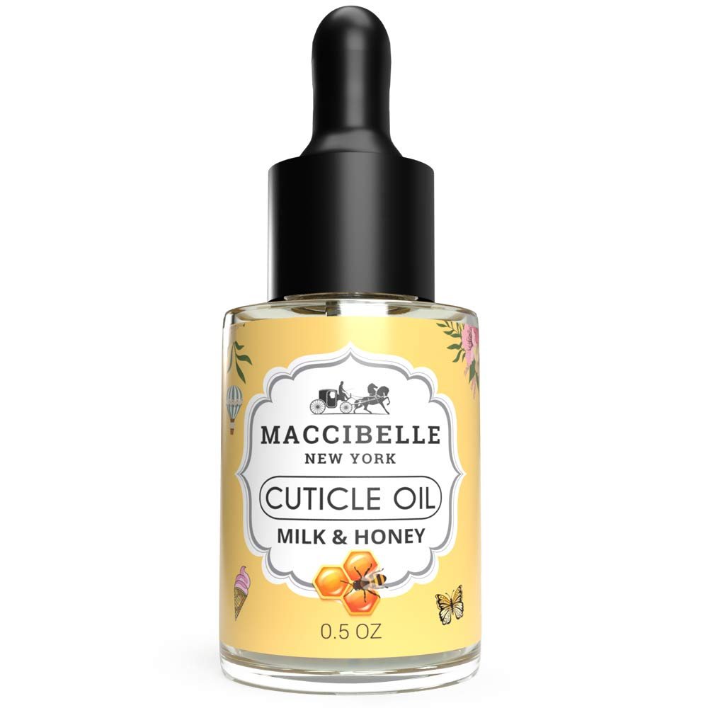 Maccibelle Cuticle Oil Heals Dry Cracked Cuticles 0.5 oz 2 Bottles (Milk & Honey)