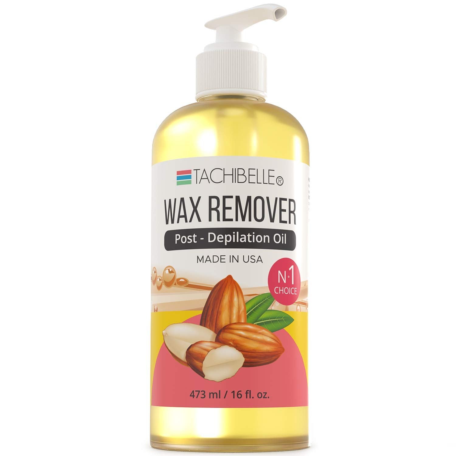 Tachibelle Post-Depilation Set of 2 Wax Remover Oil Enriched with Almond Oil + Skin Cleanser Solution Formulated with Hazel 16oz.