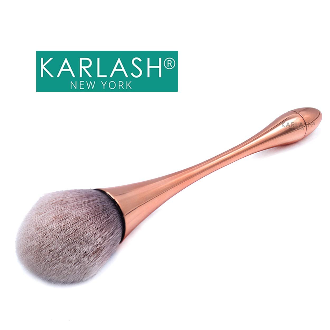 Karlash Nail Art Manicure Dust Remover Brush for Acrylic & UVGel Nails,Makeup Powder Brush #7 (Rose Gold)