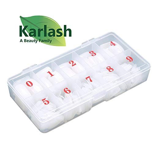 Karlash White Tips 500 pcs Lady French Acrylic Style Artificial False Nails Half Tips & Box