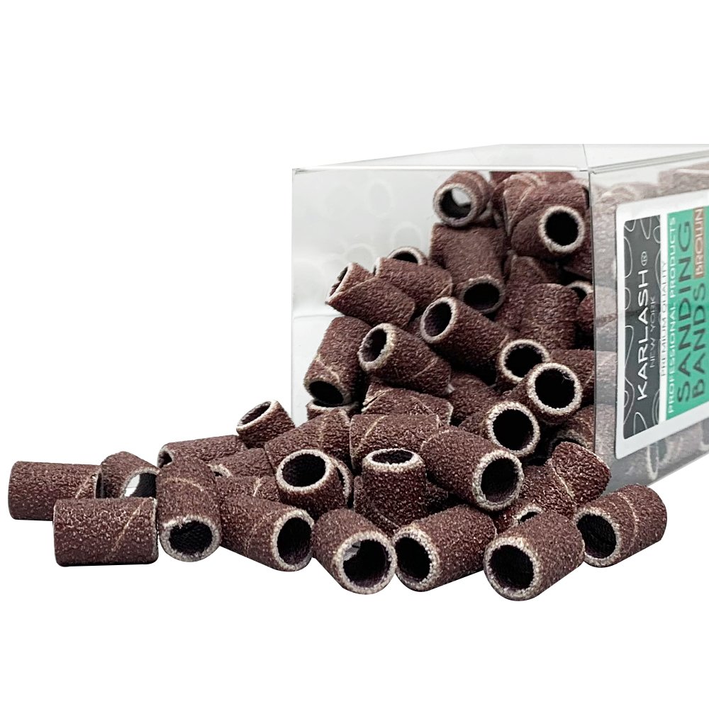 Karlash Professional Nail Sanding Bands Brown Coarse Grit File + Free 2 Mandrel