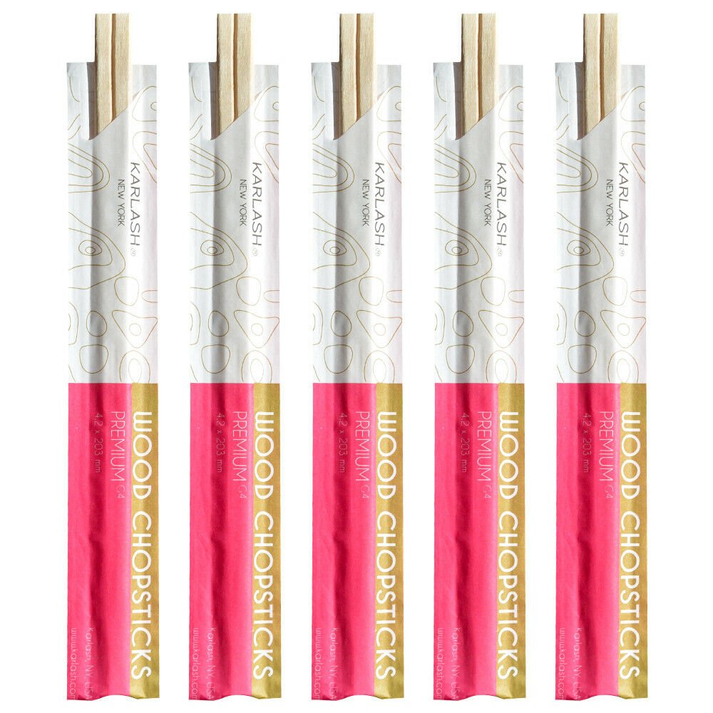 Karlash Wood Chopstick Premiun Quality (G4) 100 pcs   4.2 x 203 MM Eco Friendly