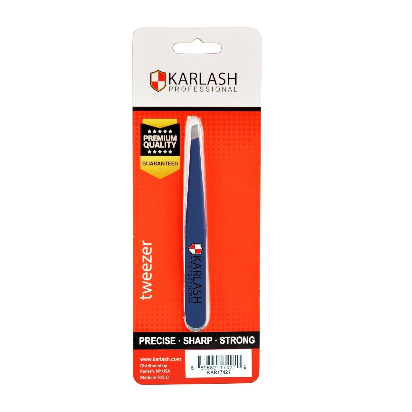 Karlash Slant Tweezers Stainless Steel Slant Tip - Blue