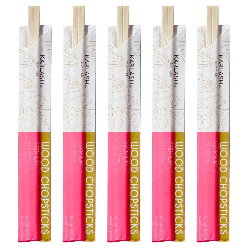 Karlash Wood Chopstick Premiun Quality (G3) 100 pcs   4.2 x 203 MM Eco Friendly