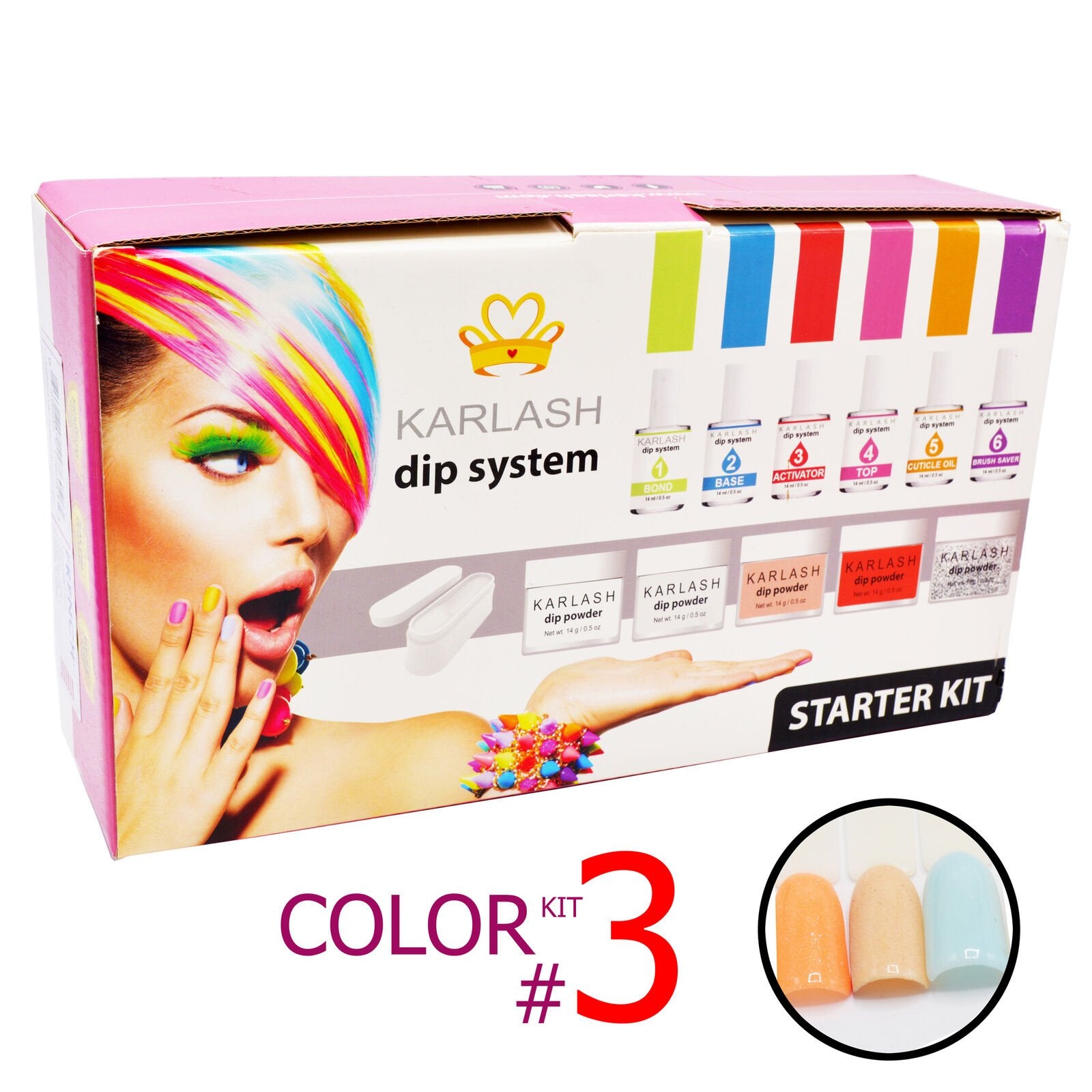 Karlash Dip System Dipping Powder Starter Kit - Color Kit #3