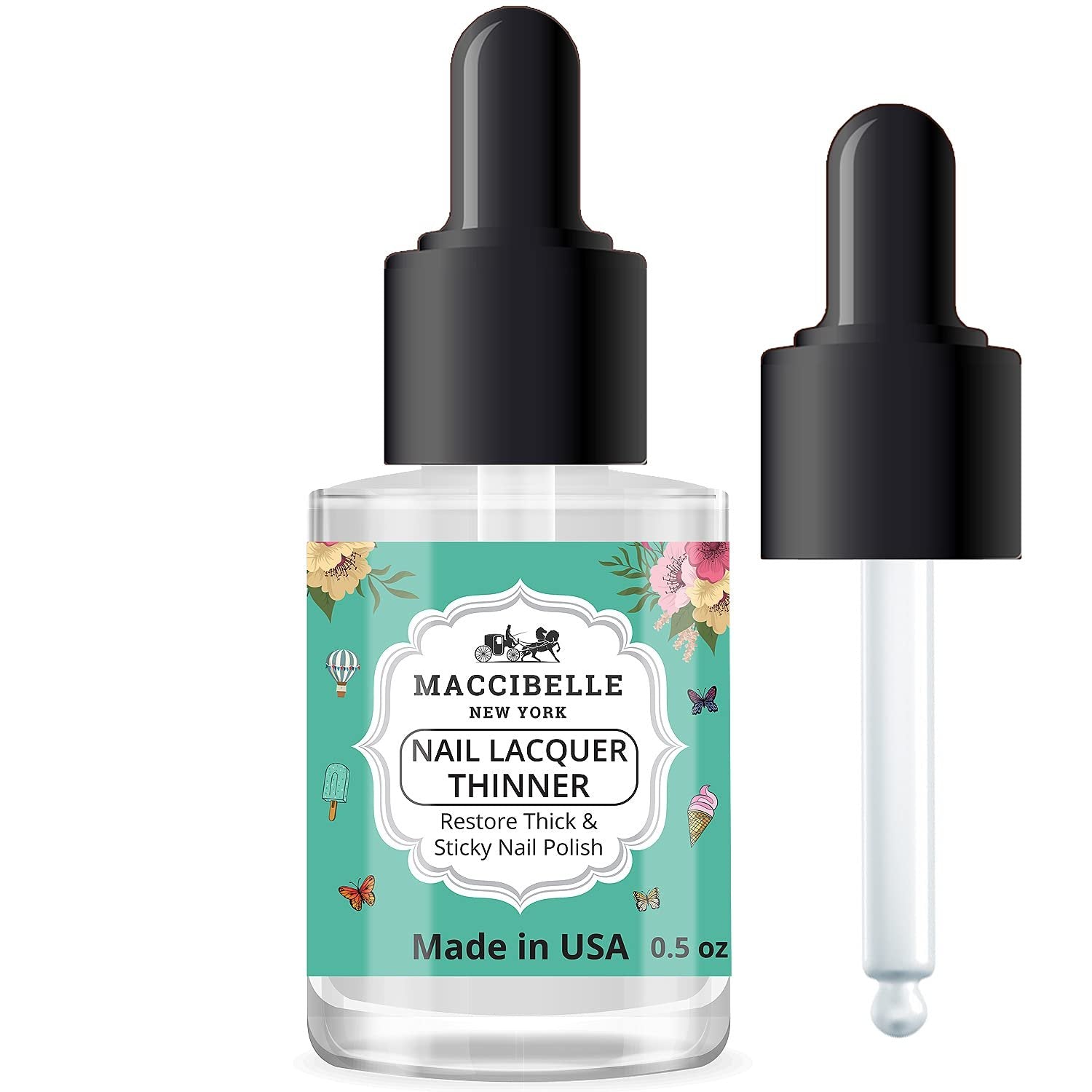 Maccibelle Nail Lacquer Thinner 0.5 oz - Thin and restore thick and goopy nail polish