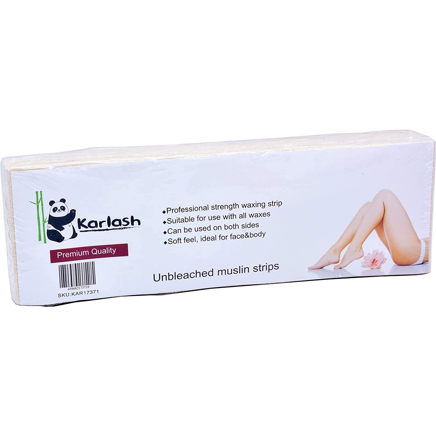Karlash Unbleached Muslin Strip Natural Epilating Waxing Cloth 3inch x 9inch 100, Count (Pack of 5)