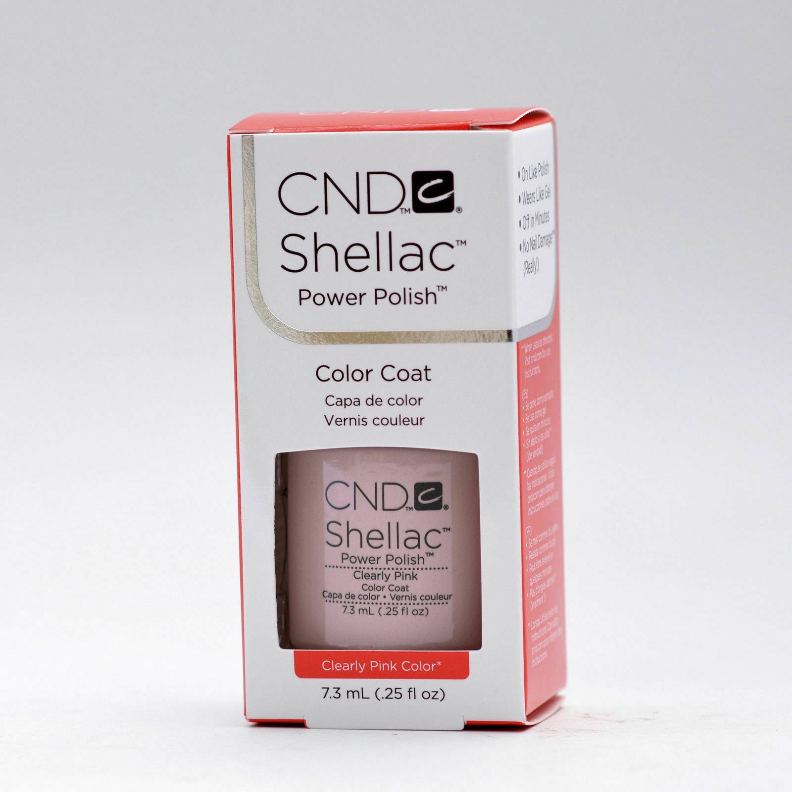 Creative Nail Design Shellac UV Color Coat Clearly Pink .25oz