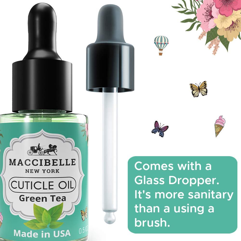 Maccibelle Cuticle Oil Green Tea With Vitamin E 0.5 oz - Heals Dry Cracked Cuticles (6 Pieces)