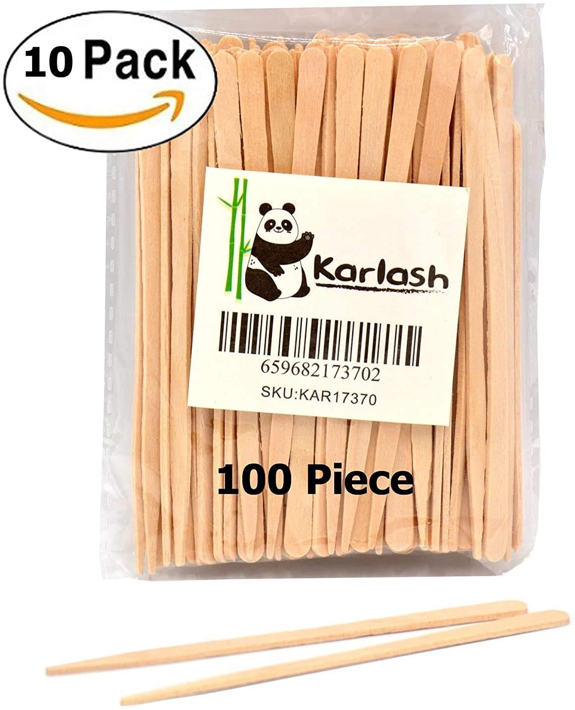Karlash Small Wax Sticks Wood Spatulas Applicator Craft Sticks for Hair Eyebrow Removal (Pack of 1000)