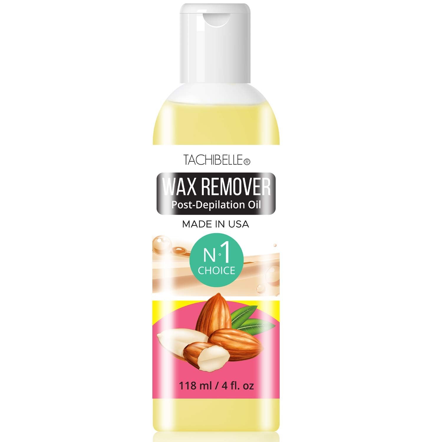 Tachibelle Wax Remover Post-Depilation Oil Enriched with Almond Oil Wax Off Remove After Wax Residue Remove Oil for SKIN MADE IN USA 4 OZ