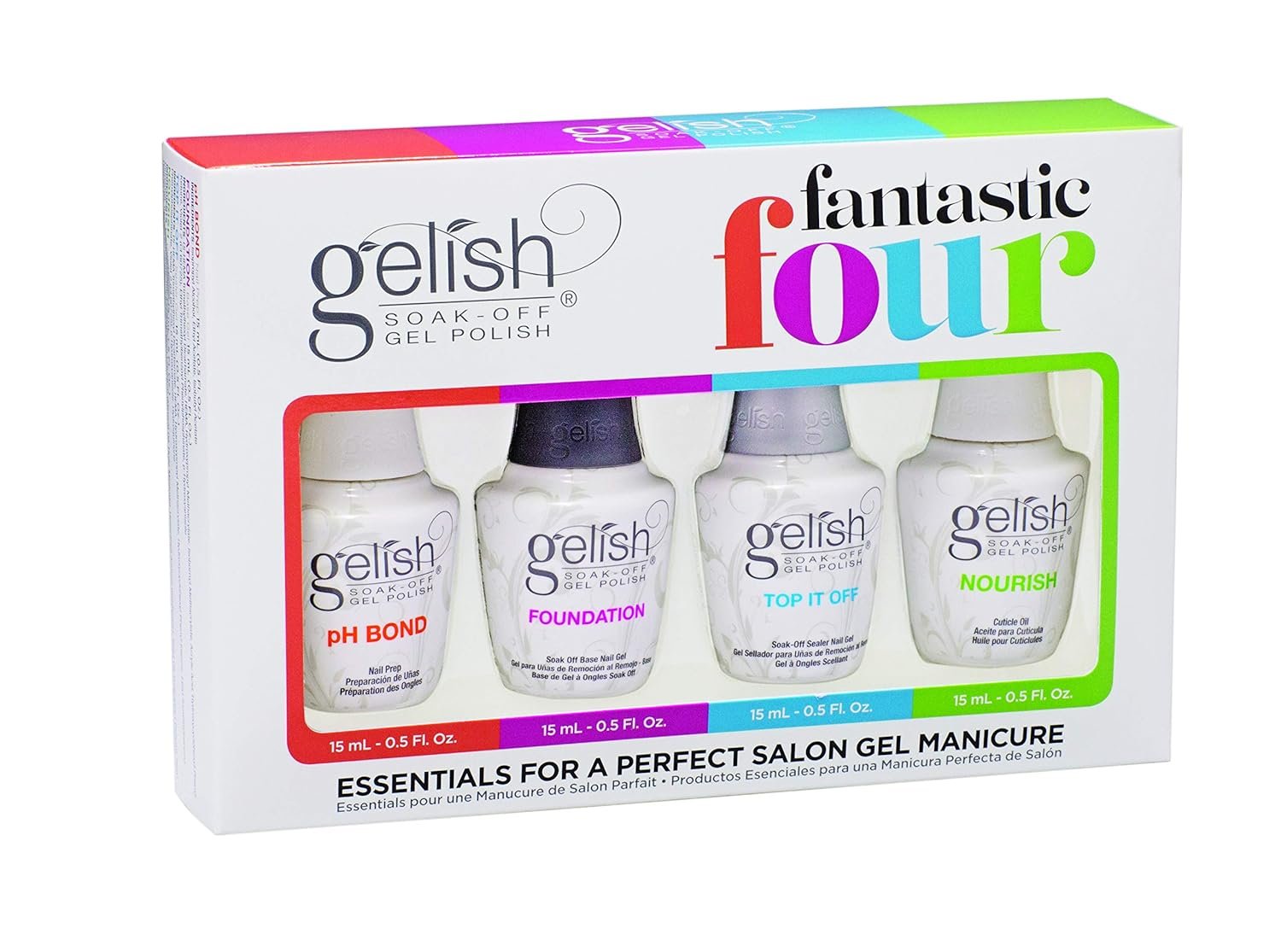 Gelish Fantastic Four Essentials Collection Soak Off Gel Nail Polish Kit