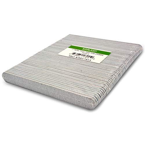 Karlash Professional Double Sided Emery Board 7" Zebra Nail File 100/100 50pcs