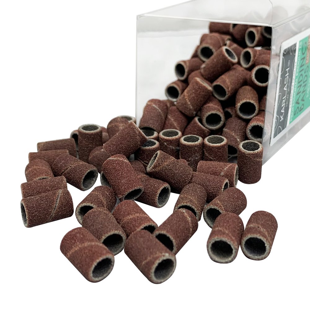 Karlash Professional Nail Sanding Bands Brown Medium Grit File + Free 2 Mandrel
