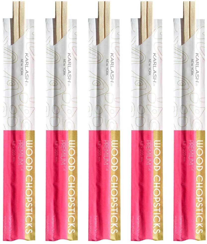 Karlash Wood Chopstick Premiun Quality (G4) 100 pcs   4.2 x 203 MM Eco Friendly