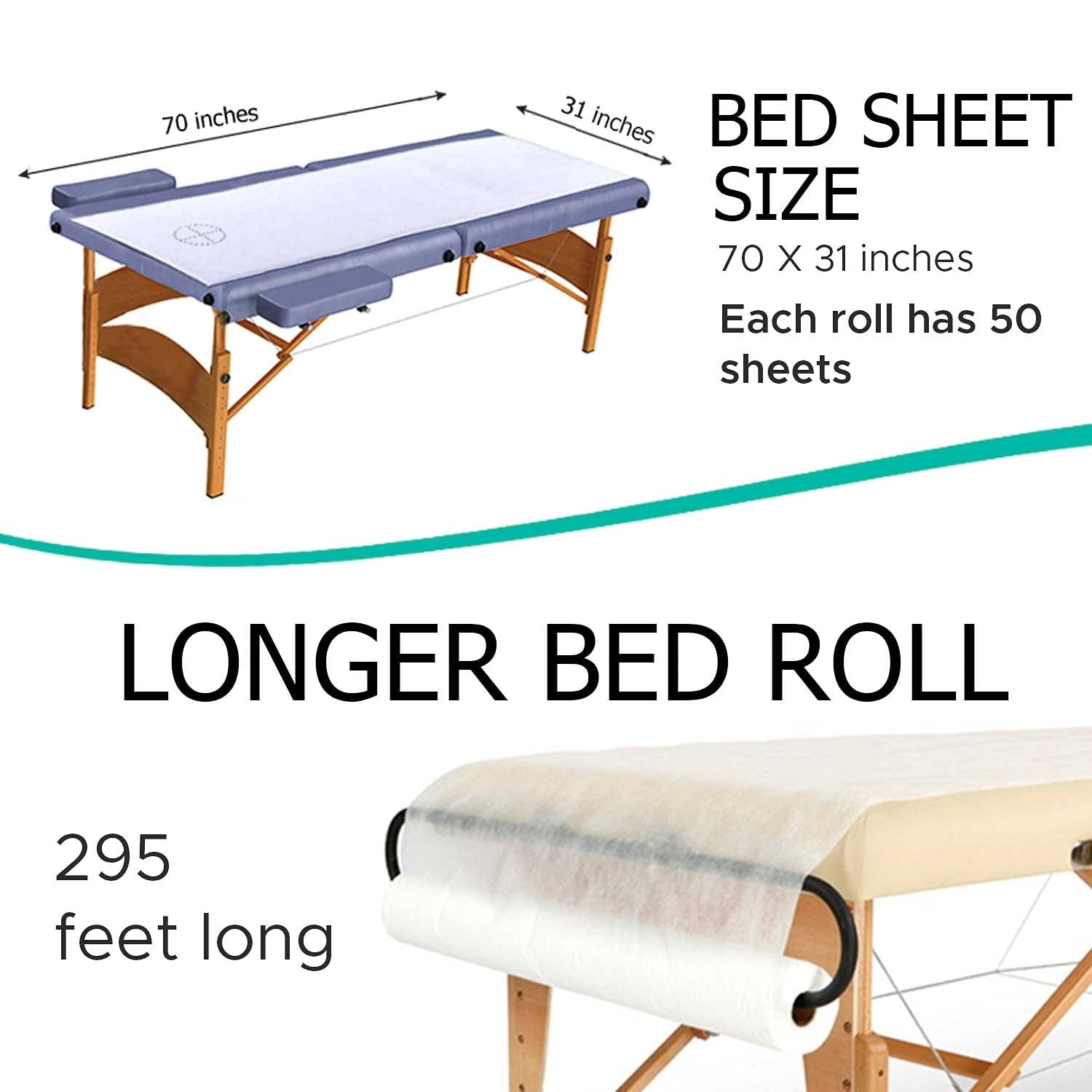 Karlash 4 Rolls Non Woven Bed Sheet Roll for Massage Table